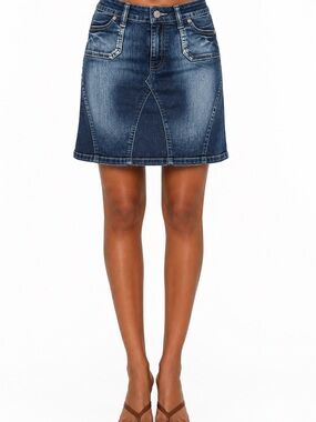 Bongo Y2K Dark Wash Denim Mini Skirt